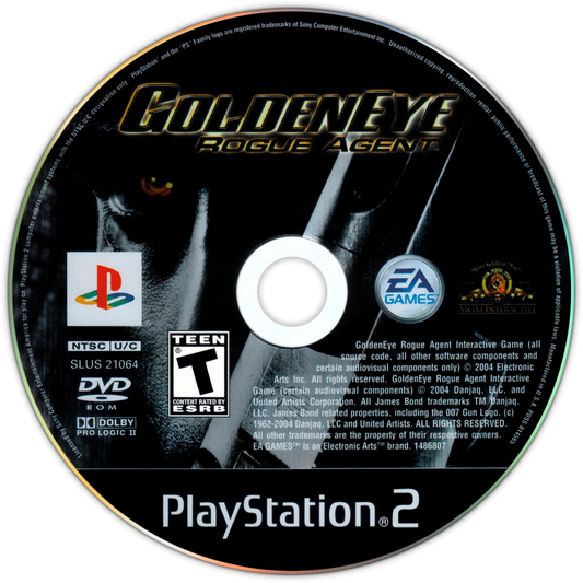 GoldenEye Rogue Agent PS2 PlayStation 2 first person shooter spy action game James Bond inspired tactical combat multiplayer mode retro video game disc