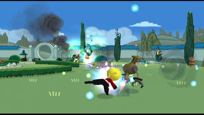 Xiaolin Showdown PS2 Sony PlayStation 2 action fighting game based on cartoon series martial arts combat Shen Gong Wu collectible items arena battles multiplayer party gameplay kids adventure fighting retro gaming PlayStation 2 software video game title gameplay