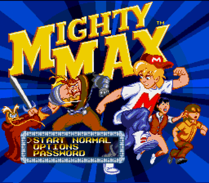 The Adventures of Mighty Max Sega Genesis retro video game action platformer title screen (1994)