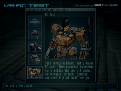Armored Core 2 for PlayStation 2 (PS2) featuring deep mecha customization as you build and pilot a high-powered AC through intense mercenary missions on a colonized Mars; engage in fast-paced 3D combat and manage heat levels and weaponry to climb the arena ranks in this foundational 32-bit sequel gameplay screenshot