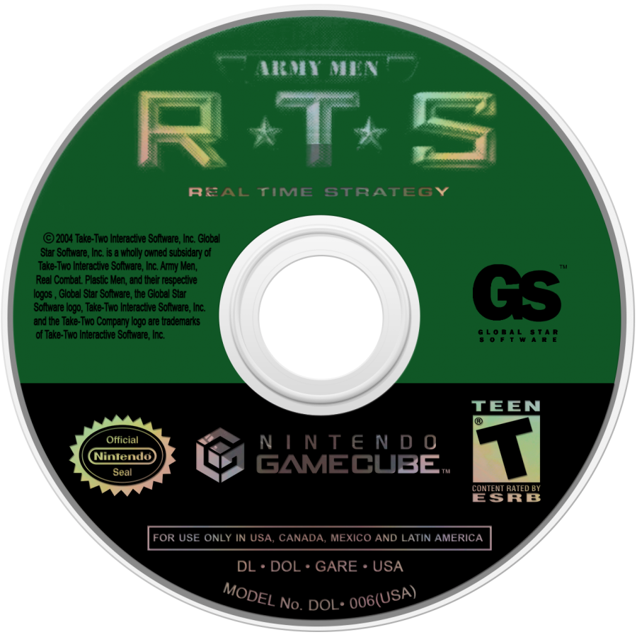 Army Men: R.T.S. disc for GameCube (GC) real-time strategy video game