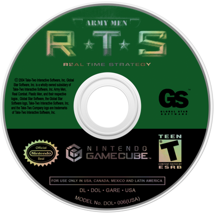 Army Men: R.T.S. disc for GameCube (GC) real-time strategy video game