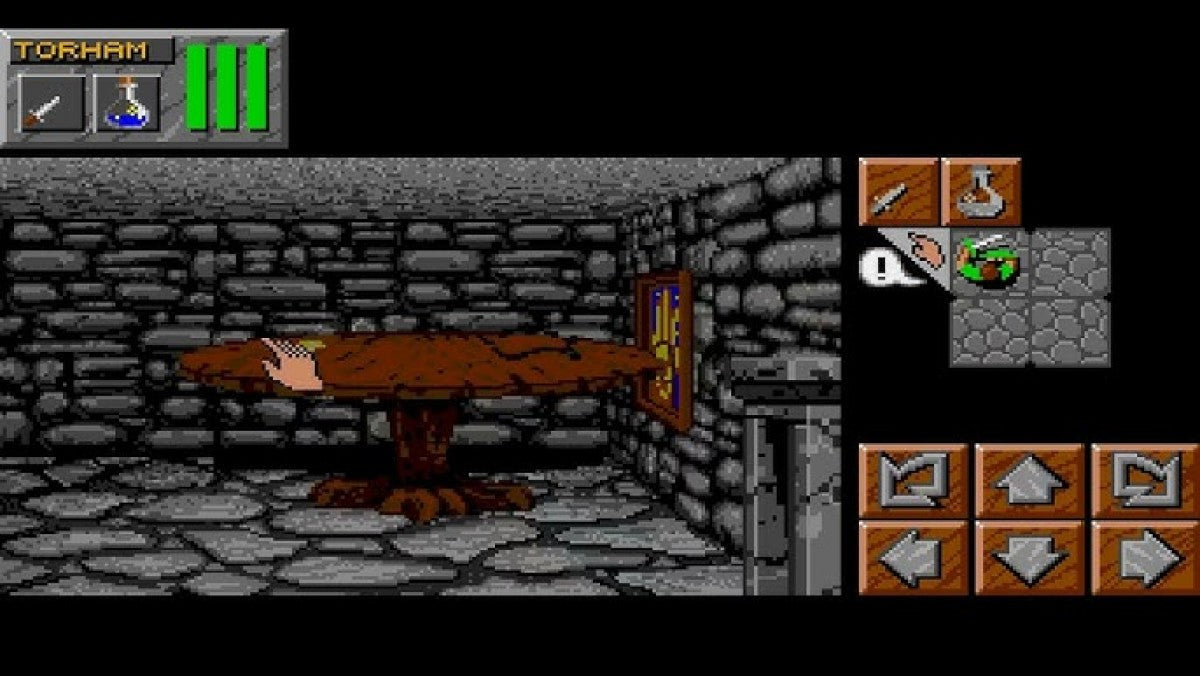 Dungeon Master II The Legend of Skullkeep Sega CD first person dungeon crawler RPG fantasy adventure real time combat puzzle solving exploration magic spells classic computer RPG style retro gaming Sega CD software video game title gameplay