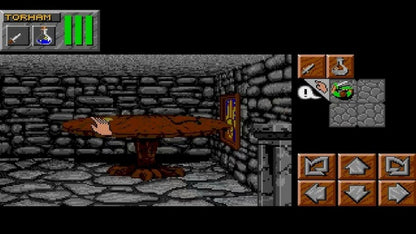 Dungeon Master II The Legend of Skullkeep Sega CD first person dungeon crawler RPG fantasy adventure real time combat puzzle solving exploration magic spells classic computer RPG style retro gaming Sega CD software video game title gameplay