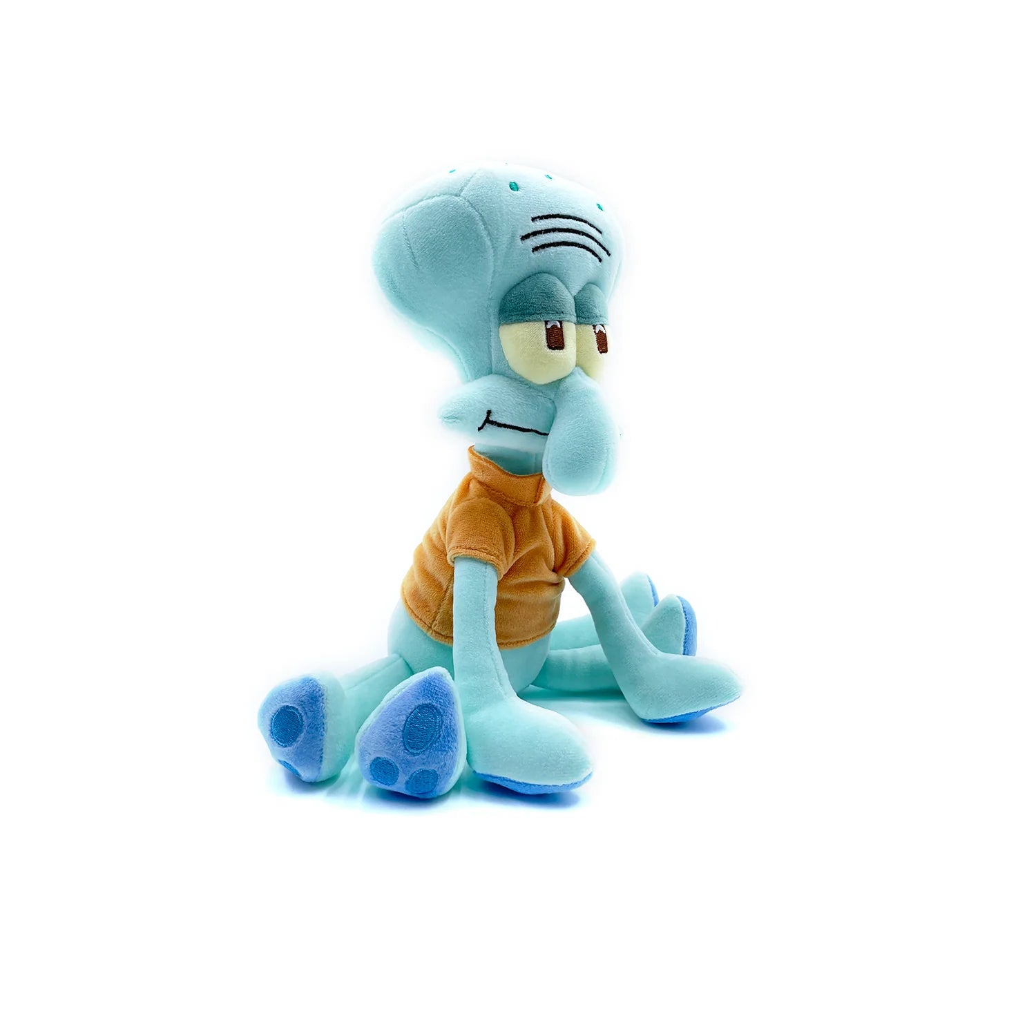 Squidward Sit 9 inch plush toy featuring SpongeBob SquarePants character design soft stuffed collectible official Nickelodeon merchandise and iconic animated display plush side view