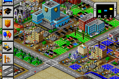SimCity 2000 for Game Boy Advance with city-building simulation and strategic management gameplay screenshot