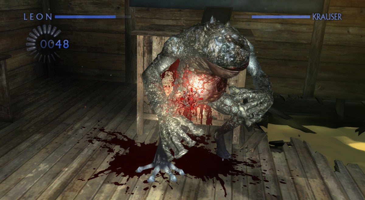 Resident Evil The Darkside Chronicles Nintendo Wii light gun shooter rail shooter on-rails game Resident Evil series Capcom Operation Javier scenario Leon Kennedy Krauser Claire Redfield Umbrella chronicles zombie outbreak motion controls shooting gallery style gameplay screenshot