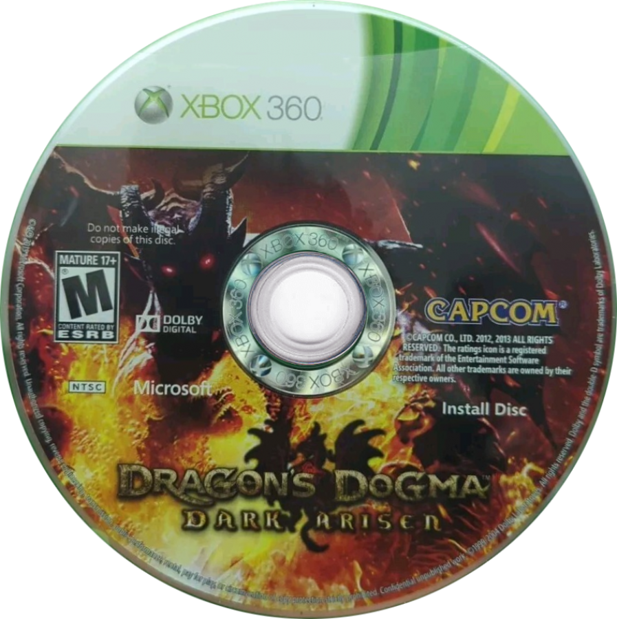 Dragon's Dogma: Dark Arisen disc for Xbox 360 (X360) action role-playing video game