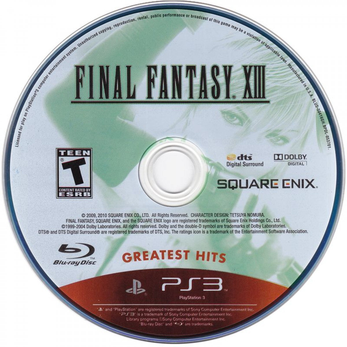 Final Fantasy XIII [Greatest Hits] disc for PlayStation 3 (PS3) video game