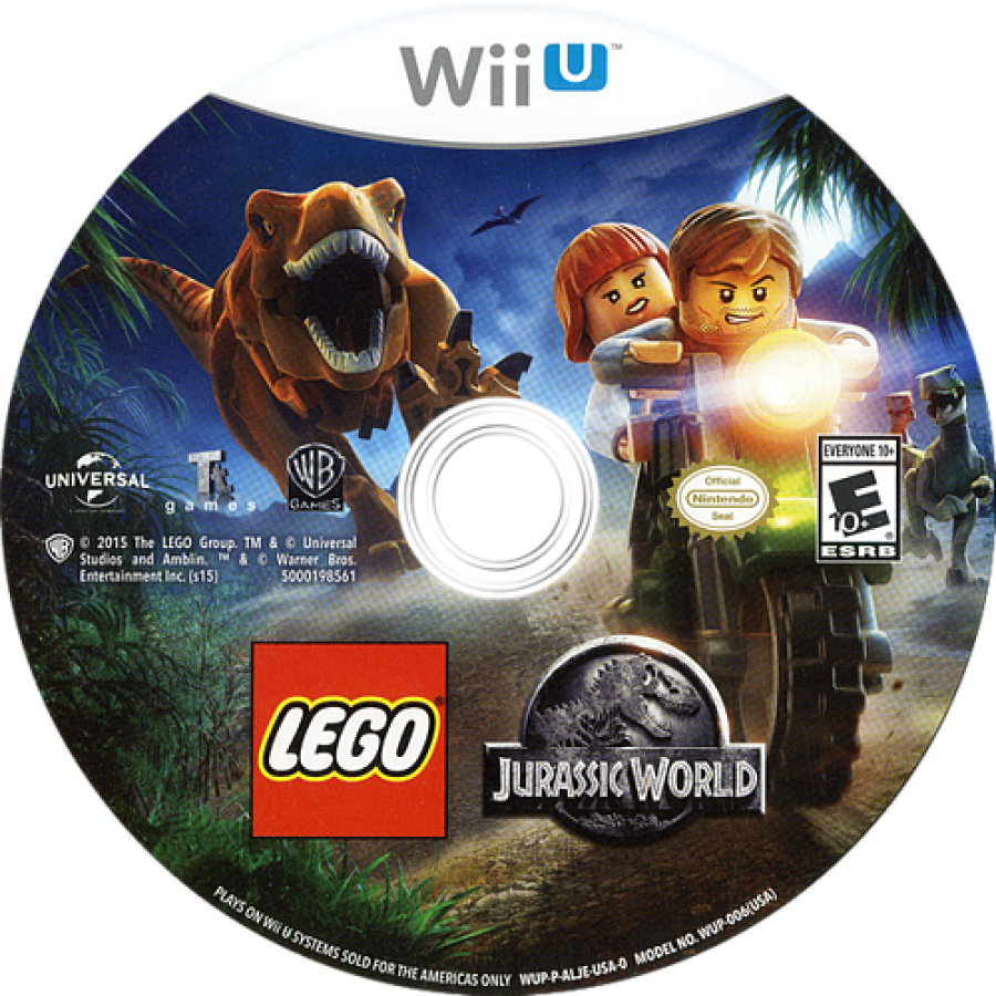 LEGO Jurassic World disc art for Nintendo Wii U WiiU video game