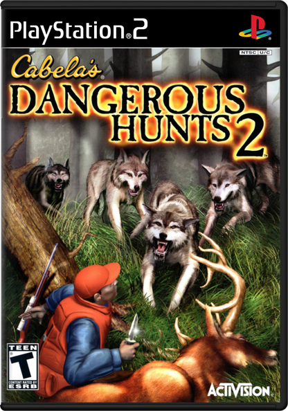 Cabela’s Dangerous Hunts 2 for PlayStation 2 with intense hunting challenges and wildlife survival theme cover art