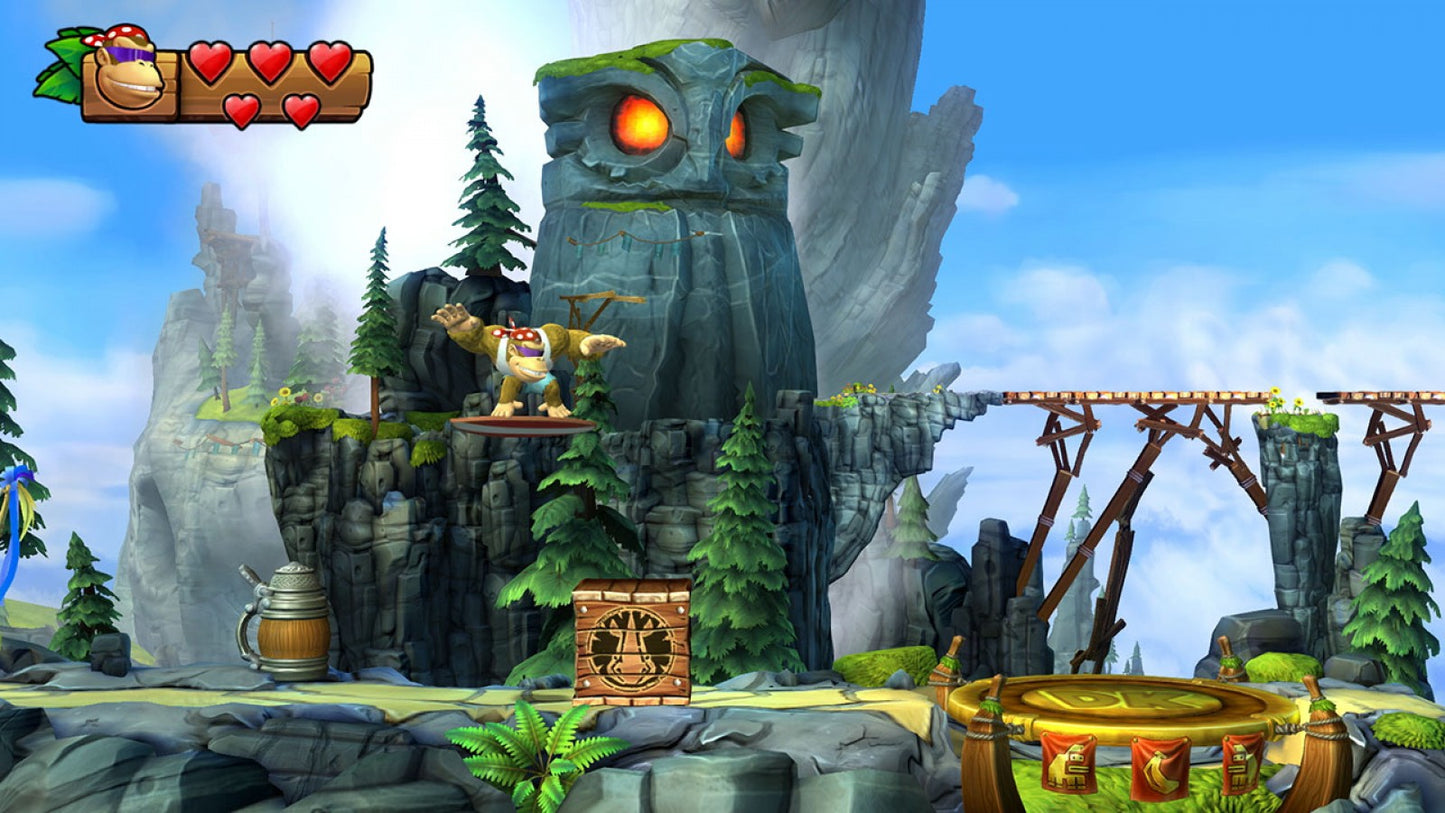 Donkey Kong Country: Tropical Freeze gameplay for Nintendo Switch (NS) featuring side‑scrolling platform action with dynamic levels, cooperative play, and classic Donkey Kong characters.