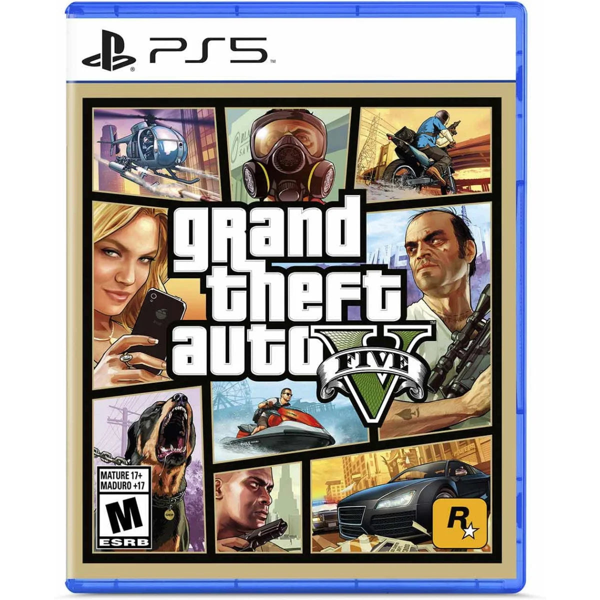 GTA V PS5 game featuring open-world crime action, immersive storytelling, and enhanced graphics with faster loading on PlayStation 5 cover art