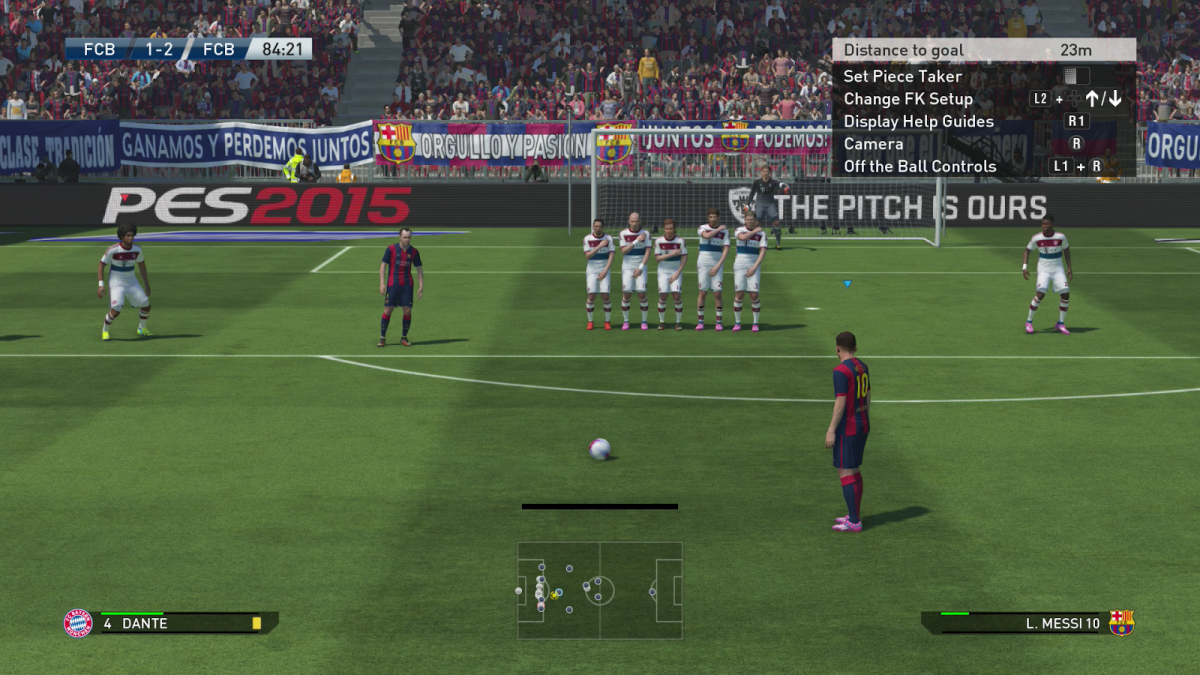 Pro Evolution Soccer 2015 for PlayStation 4 (PS4) at Gamers INC, featuring the award-winning FOX Engine for stunning realism, incredible player likenesses, and revamped "The Pitch is Ours" gameplay for unparalleled control and fluid soccer action on your PS4 console gameplay screenshot