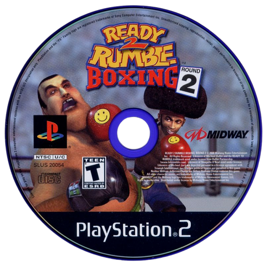 Ready 2 Rumble Boxing: Round 2 – PlayStation 2 (PS2) video game disc, arcade-style boxing sports game.