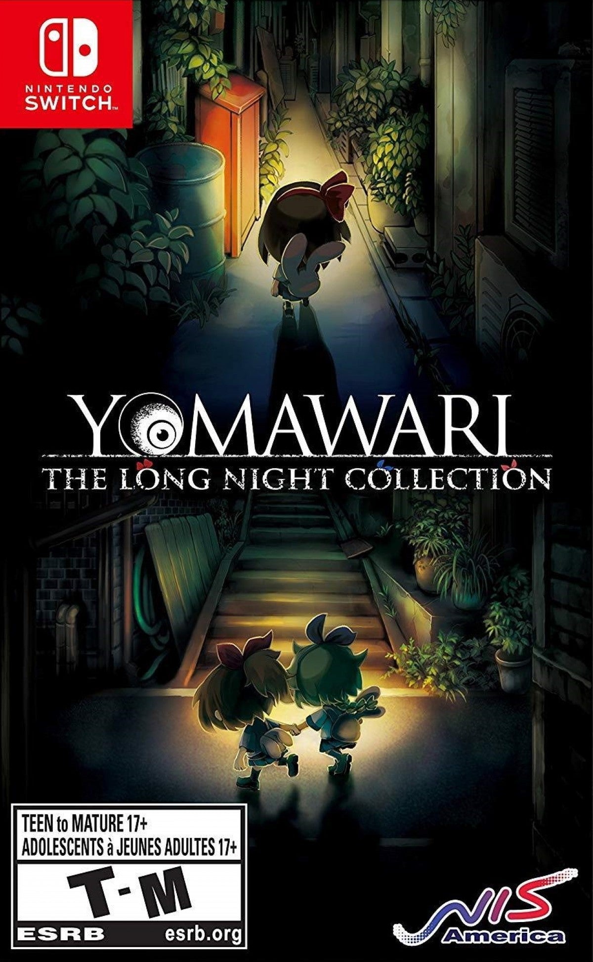 Yomawari: The Long Night Collection Nintendo Switch game featuring eerie survival horror, night-time exploration, and charming yet creepy pixel art adventure cover art