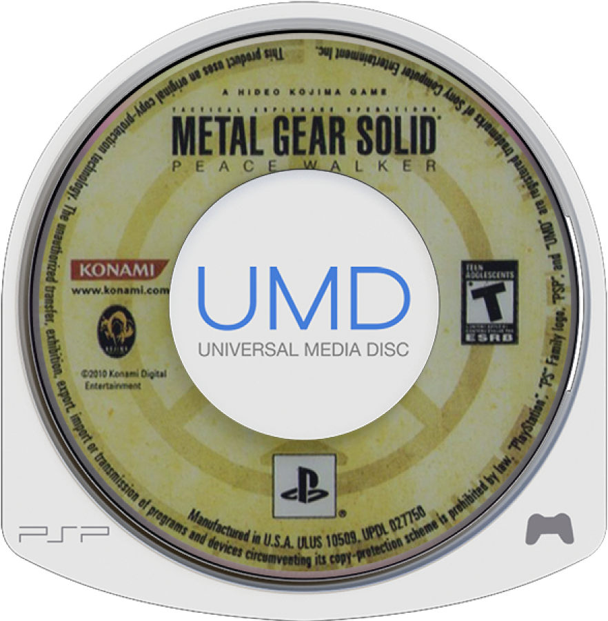 Metal Gear Solid: Peace Walker PSP action-adventure video game disc