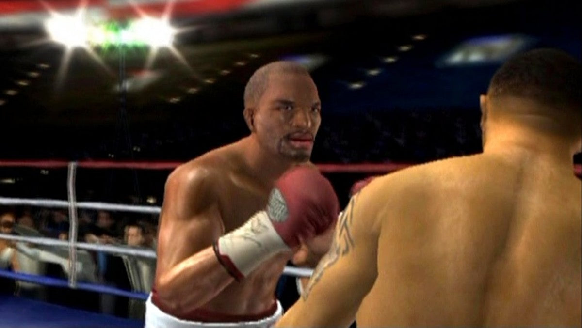 Fight Night Round 2 PS2 Sony PlayStation 2 boxing sports game EA Sports realistic boxing simulation career mode fighter creation punch control system knockout matches heavyweight boxing gameplay retro gaming PlayStation 2 software video game title gameplay