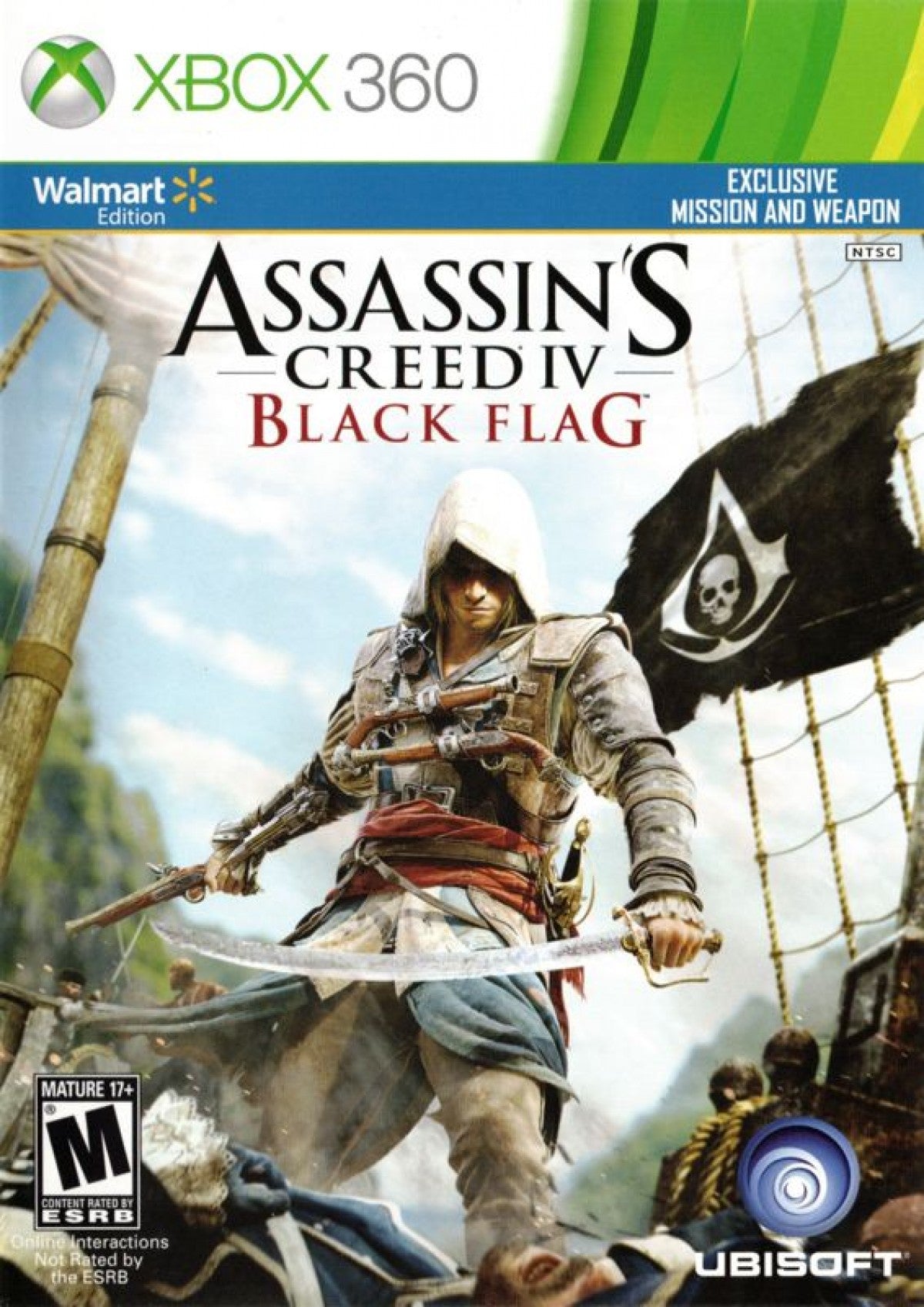 Assassin’s Creed IV Black Flag Walmart Edition for Xbox 360 open world action adventure video game featuring pirate-era naval combat stealth missions iconic historical storytelling and immersive Ubisoft franchise experience cover