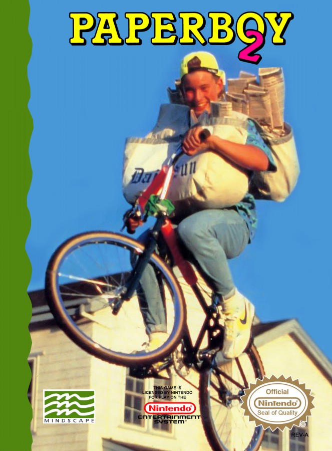 Paperboy 2 Nintendo Entertainment System NES for retro video game enthusiasts featuring arcade style action gameplay newspaper delivery challenges obstacle dodging fast paced bicycle riding suburban neighborhood routes classic score chasing mechanics and collectible gaming appeal cover art 
