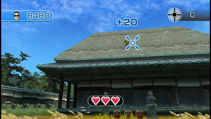 Wii Play Motion gameplay for Nintendo Wii (Wii) featuring motion‑controlled mini‑games that showcase the Wii Remote Plus, with playful activities like ice cream balancing, stone skipping, and ghost hunting.
