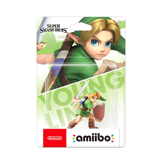Young Link Super Smash Bros series amiibo figure sealed new in box Ocarina of Time Kokiri tunic classic design with sword and shield
