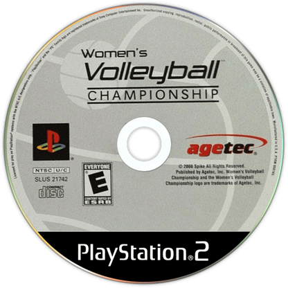 Women's Volleyball Championship – PlayStation 2 (PS2) video game disc, volleyball simulation.