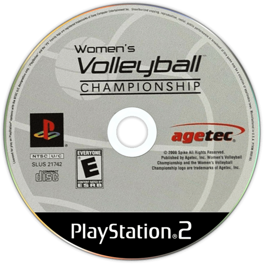 Women's Volleyball Championship – PlayStation 2 (PS2) video game disc, volleyball simulation.