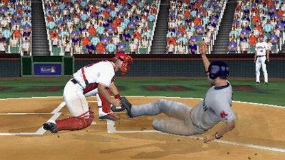 MLB 09: The Show gameplay for PlayStation 2 (PS2) featuring realistic baseball simulation with authentic teams, players, and immersive stadium gameplay.