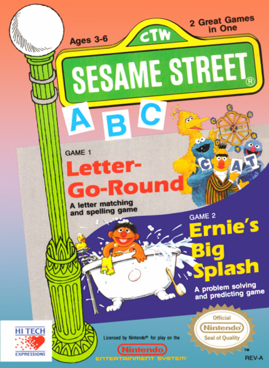 Sesame Street ABC cover art for Nintendo Entertainment System (NES) video game