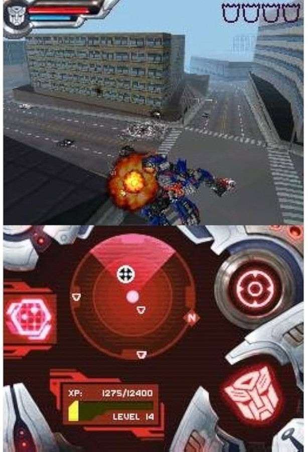 Transformers War for Cybertron Autobots Nintendo DS video game, action shooter, Transformers franchise gameplay, handheld console title gameplay screenshot