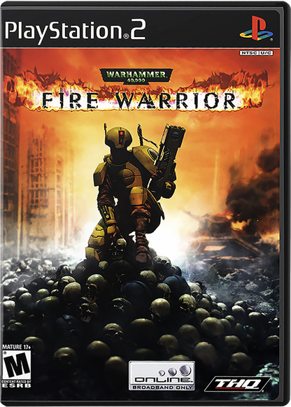 Warhammer 40,000: Fire Warrior – PlayStation 2 (PS2) video game cover image, first-person shooter.