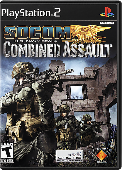 SOCOM: U.S. Navy Seals Combined Assault – PlayStation 2 (PS2) video game cover image, tactical shooter.