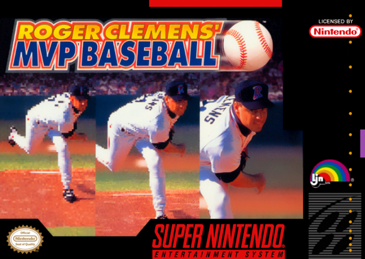 Roger Clemens MVP Baseball cover art for Super Nintendo Entertainment System SNES video game