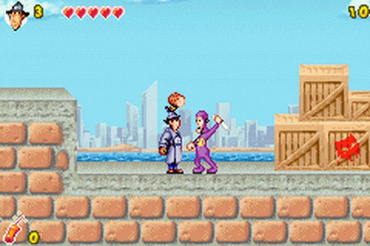 Inspector Gadget Game Boy Advance GBA for action platforming video game fans featuring Inspector Gadget gadgets and abilities side scrolling gameplay cartoon inspired environments enemy encounters puzzle solving challenging stages and classic portable Nintendo gameplay collectible gaming appeal gameplay