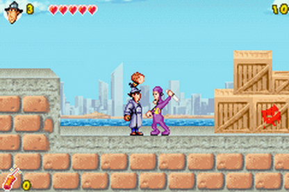 Inspector Gadget Game Boy Advance GBA for action platforming video game fans featuring Inspector Gadget gadgets and abilities side scrolling gameplay cartoon inspired environments enemy encounters puzzle solving challenging stages and classic portable Nintendo gameplay collectible gaming appeal gameplay