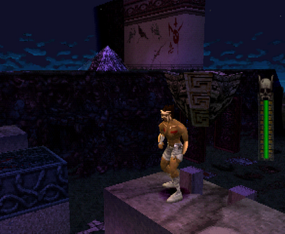 Akuji the Heartless PlayStation 1 PS1 for action adventure retro video game fans featuring voodoo mythology dark fantasy exploration hack and slash combat supernatural enemies atmospheric environments cinematic gameplay collectible gaming appeal gameplay
