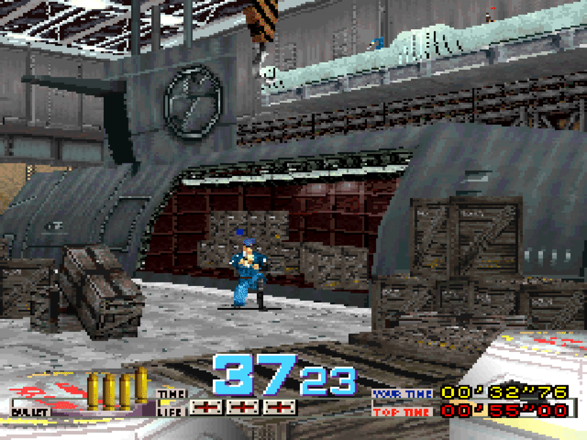 Time Crisis gameplay for PlayStation 1 (PS1) light gun shooter video game