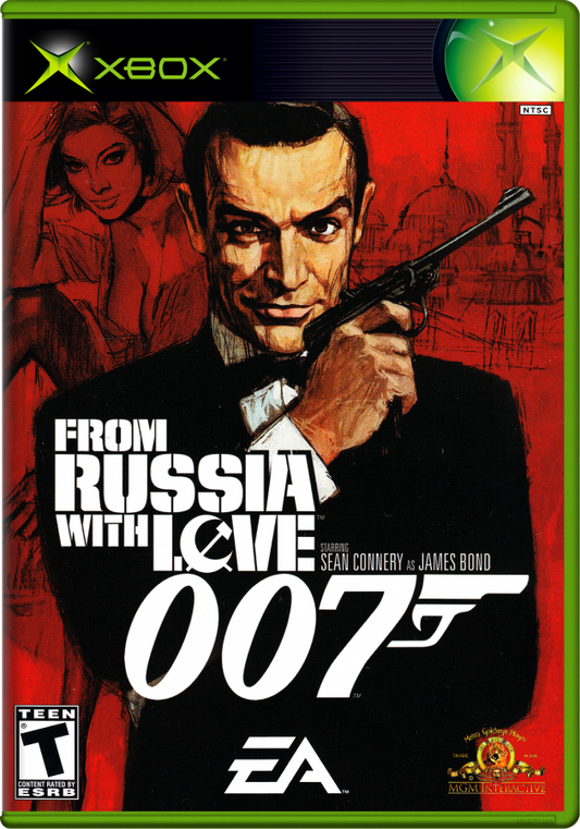 007: From Russia with Love cover art for Xbox (XBOX). A third‑person James Bond adventure inspired by the classic film, featuring espionage missions, gadgets, and action‑driven combat set across Cold War locations.
