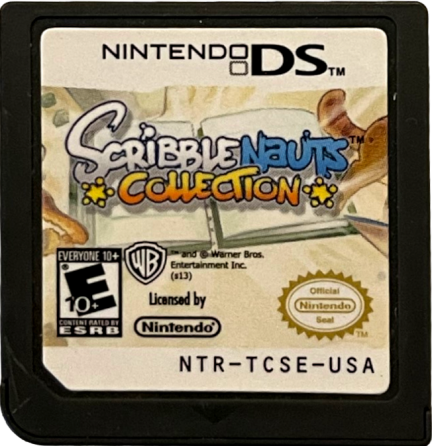 Scribblenauts Collection Nintendo DS puzzle action game word based gameplay summon objects Maxwell adventure creative problem solving open ended puzzles 5th Cell WB Games touch screen stylus controls Nintendo DS software video game title cover art 