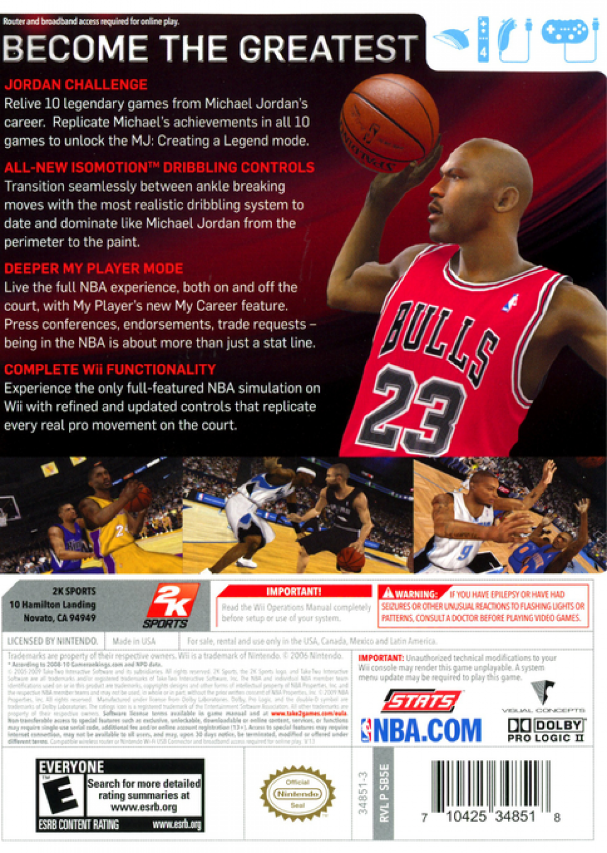 NBA 2K11 Wii inspired design featuring realistic basketball simulation aesthetic legendary NBA teams and players fast paced court action championship competition motion controlled gameplay authentic arena atmosphere sports gaming nostalgia presentation back cover art