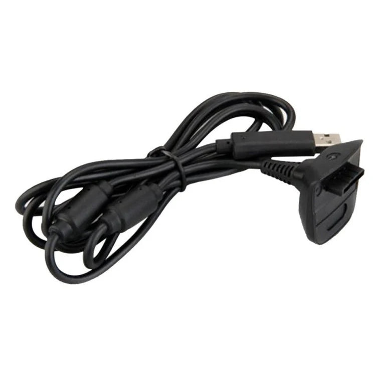 Black controller charging cable for Microsoft Xbox 360 gamepad power accessory charging cord