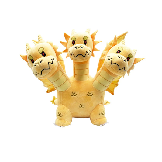Godzilla King Ghidorah plush toy front view with three heads 11 inch soft stuffed kaiju collectible by Great Eastern Entertainment