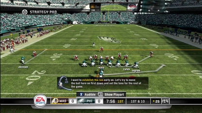 NCAA Football 11 for PlayStation 3 (PS3) at Gamers INC, featuring an authentic college football experience with a revamped ESPN-style presentation, dynamic lighting, and explosive new locomotion mechanics for smooth and realistic player movement on the field gameplay screenshot