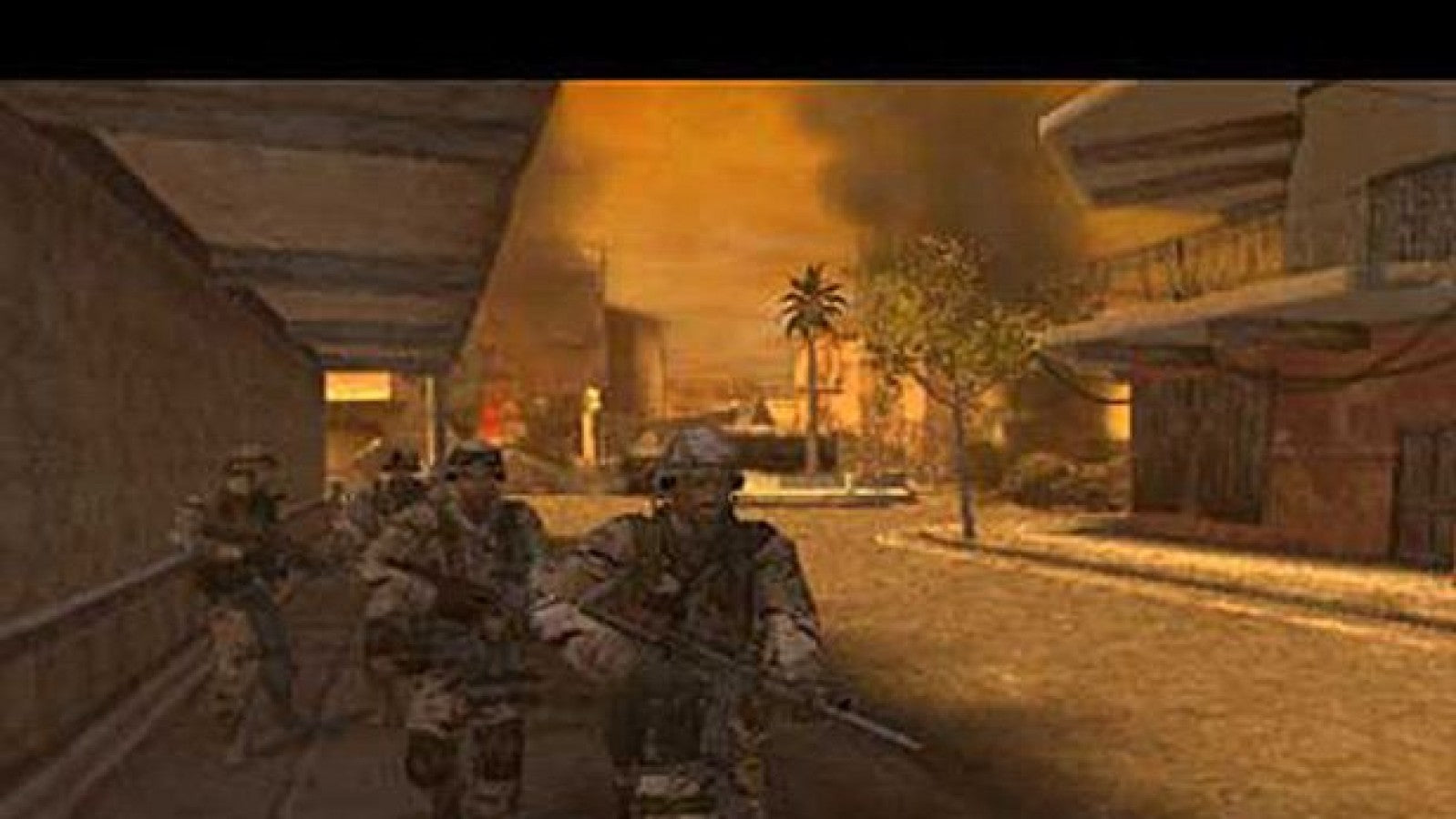 Full Spectrum Warrior gameplay for PlayStation 2 (PS2) modern military tactical squad-based action video game