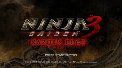 Ninja Gaiden 3: Razor's Edge titlescreen for Nintendo Wii U (WiiU) video game