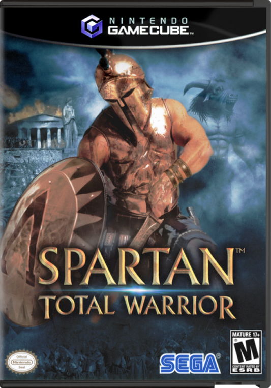 Spartan Total Warrior GameCube game featuring large-scale hack-and-slash combat and ancient warfare action gameplay front cover