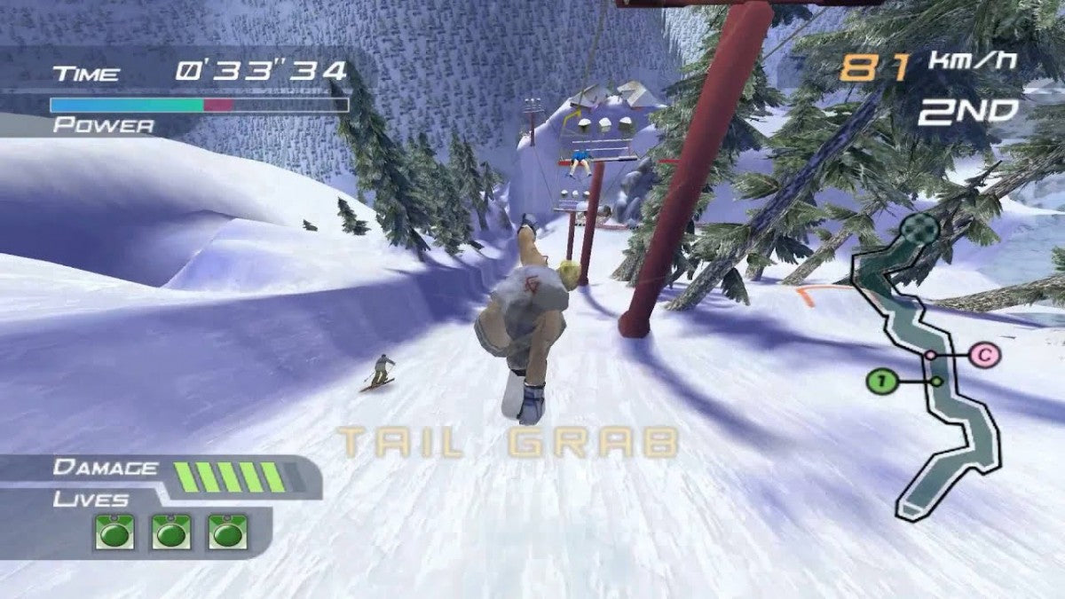 1080 Avalanche Nintendo GameCube fast-paced extreme snowboarding racing video game with trick system realistic courses avalanche escapes and multiplayer modes as the successor to 1080° Snowboarding retro gaming Nintendo GameCube classic gameplay screenshot