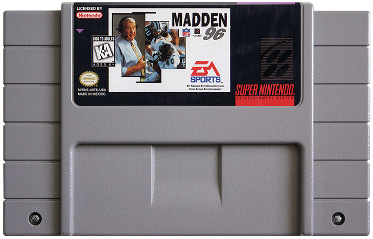 Madden NFL 96 cartridge for Super Nintendo Entertainment System SNES retro video game