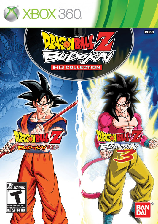 Dragon Ball Z Budokai HD Collection Xbox 360 remastered fighting game compilation featuring Budokai 1 2 3 and online versus mode front cover